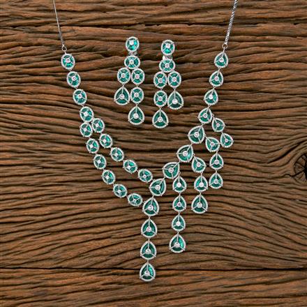 Cubic Zirconia Classic Necklace With Rhodium Plating