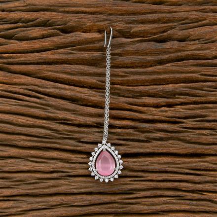 Cubic Zirconia Classic Tikka With Rhodium Plating