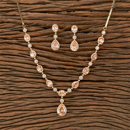 American Diamond Classic Necklace With Gold Plating