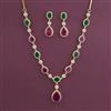 American Diamond Classic Necklace With Gold Plating