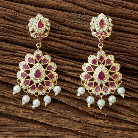 Cubic Zirconia South Indian Earring With Gold Plating