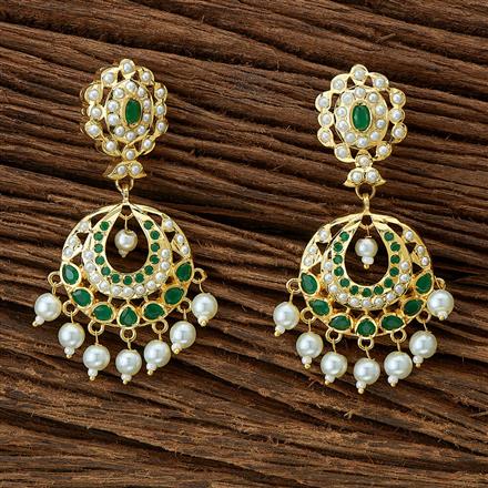 Cubic Zirconia South Indian Earring With Gold Plating