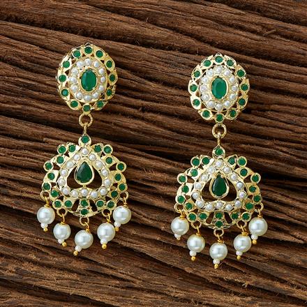 Cubic Zirconia South Indian Earring With Gold Plating