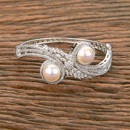 Cubic Zirconia Classic Kada With 2 Tone Rhodium Plating