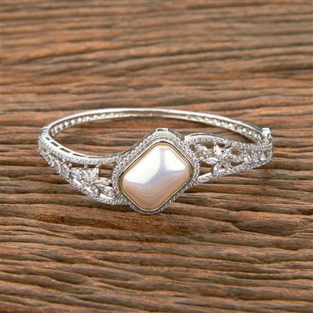 Cubic Zirconia Classic Kada With 2 Tone Rhodium Plating