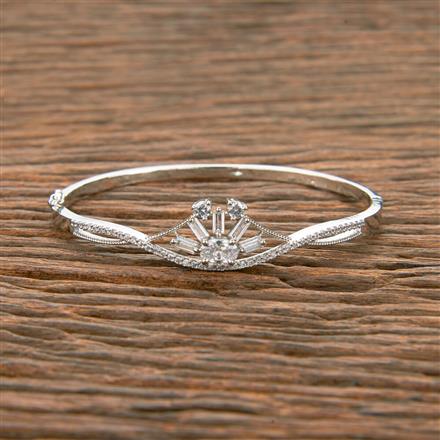 Cubic Zirconia Classic Kada With 2 Tone Rhodium Plating