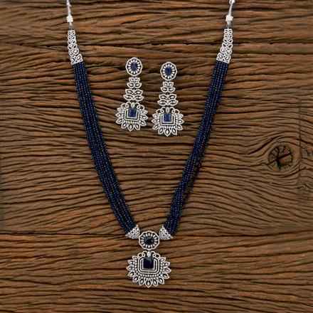 Cubic Zirconia Bandhai Mala Necklace With Rhodium Plating