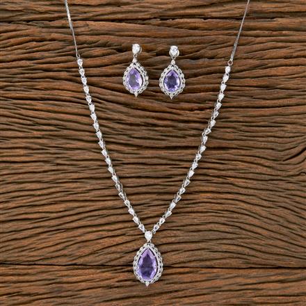 Cubic Zirconia Classic Necklace With Rhodium Plating