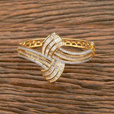 Cubic Zirconia Classic Kada With 2 Tone Rhodium Plating