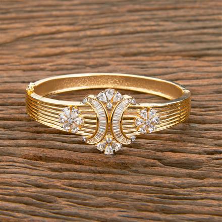 Cubic Zirconia Classic Kada With 2 Tone Rhodium Plating