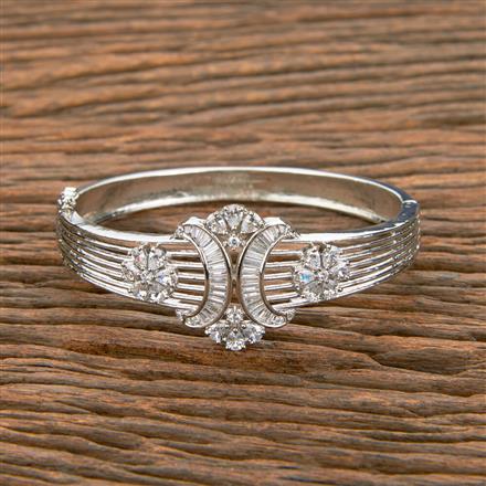 Cubic Zirconia Classic Kada With 2 Tone Rhodium Plating