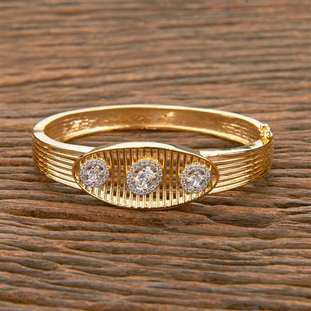 Cubic Zirconia Classic Kada With 2 Tone Rhodium Plating