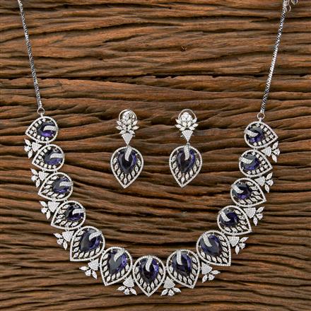 Cubic Zirconia Classic Necklace With Rhodium Plating