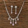 Cubic Zirconia Classic Necklace With Rhodium Plating