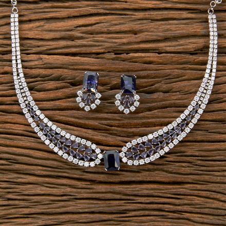Cubic Zirconia Classic Necklace With Rhodium Plating