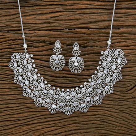 Cubic Zirconia Classic Necklace With Rhodium Plating