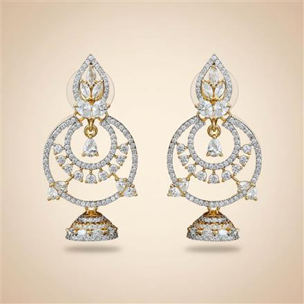 Cubic Zirconia Classic Earring With 2 Tone Plating