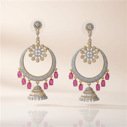Cubic Zirconia Jhumki With 2 Tone Plating