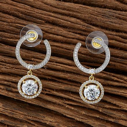 Cubic Zirconia Classic Earring With 2 Tone Plating