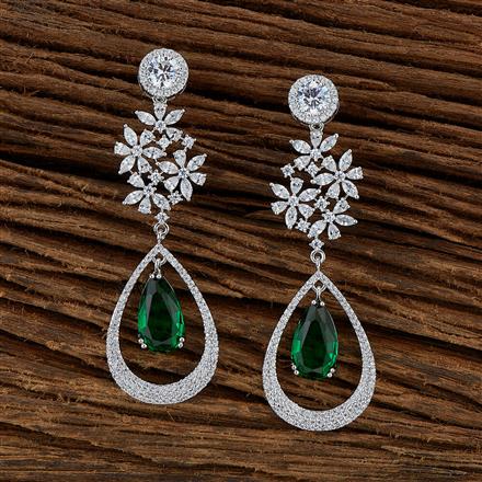 Cubic Zirconia Classic Earring With Rhodium Plating