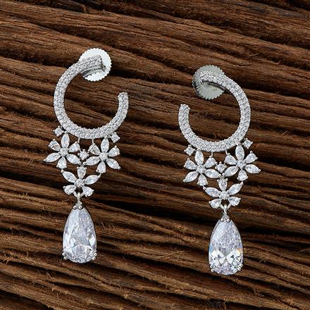 Cubic Zirconia Classic Earring With Rhodium Plating