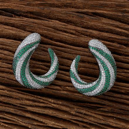 Cubic Zirconia Nano Stone Earring With Black Plating