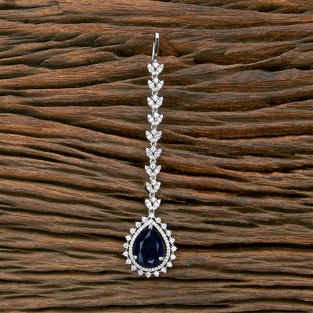 Cubic Zirconia Classic Tikka With Rhodium Plating