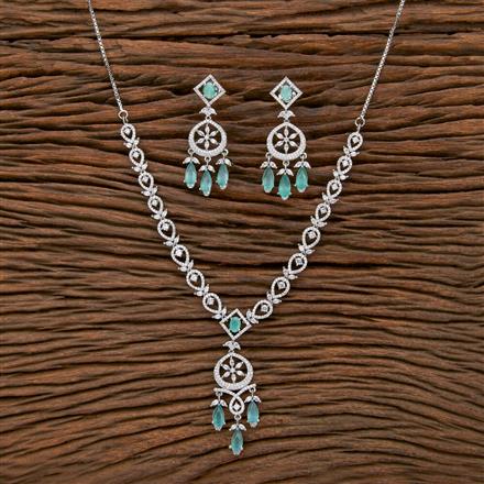 Cubic Zirconia Classic Necklace With Rhodium Plating