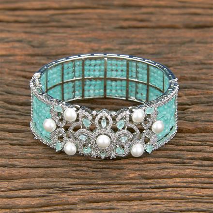 Cubic Zirconia Moti Kada With Rhodium Plating