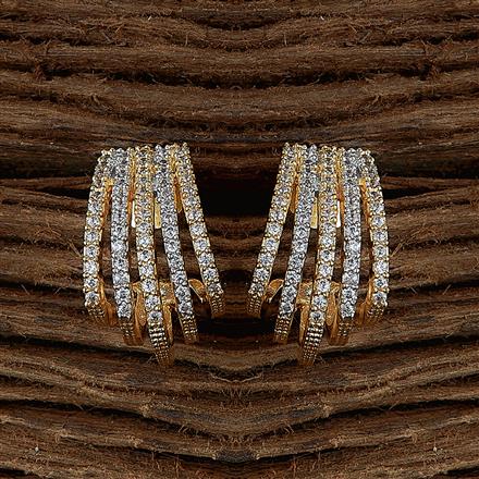 Cubic Zirconia Classic Bali With 2 Tone Rhodium Plating