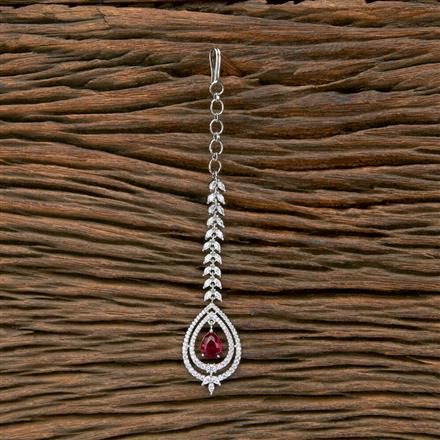 Cubic Zirconia Classic Tikka With Rhodium Plating
