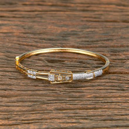 Cubic Zirconia Delicate Kada With 2 Tone Rhodium Plating