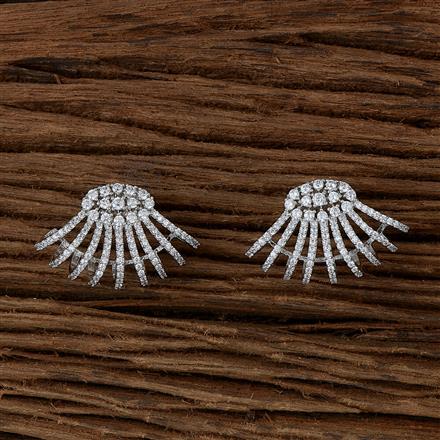 Cubic Zirconia Classic Earring With Black 2 Tone Rhodium Plating