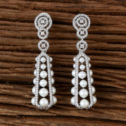 Cubic Zirconia Classic Earring With Black 2 Tone Rhodium Plating