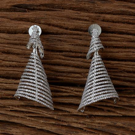 Cubic Zirconia Classic Earring With Black 2 Tone Rhodium Plating