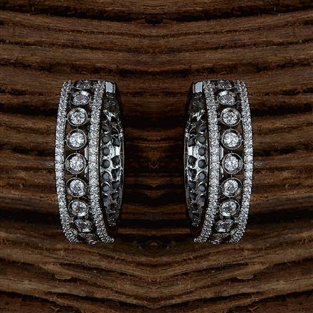 Cubic Zirconia Classic Bali With Black 2 Tone Rhodium Plating