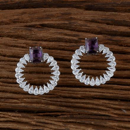 Cubic Zirconia Classic Earring With Rhodium Plating