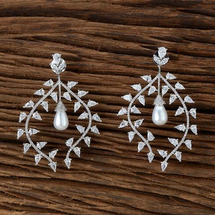 Cubic Zirconia Classic Earring With Rhodium Plating