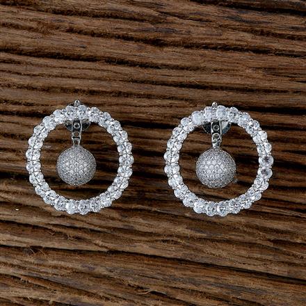 Cubic Zirconia Classic Earring With Rhodium Plating