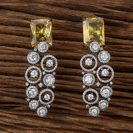 Cubic Zirconia Classic Earring With Black Plating