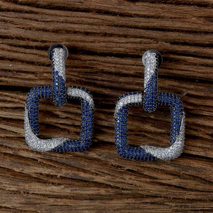 Cubic Zirconia Nano Stone Earring With Black Plating