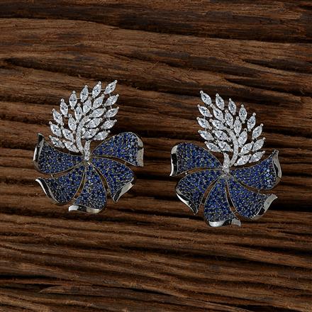 Cubic Zirconia Nano Stone Earring With Black Plating