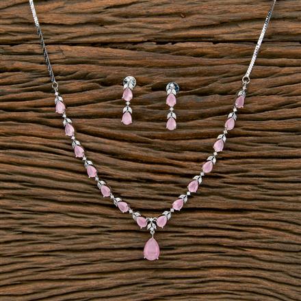 Cubic Zirconia Delicate Necklace With Rhodium Plating