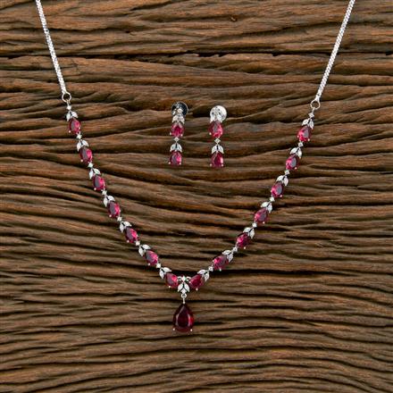 Cubic Zirconia Delicate Necklace With Rhodium Plating