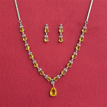 Cubic Zirconia Delicate Necklace With Rhodium Plating