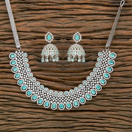 Cubic Zirconia Classic Necklace With Rhodium Plating