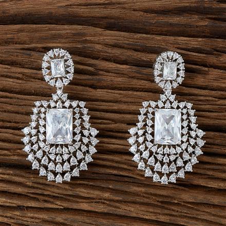 Cubic Zirconia Classic Earring With Rhodium Plating