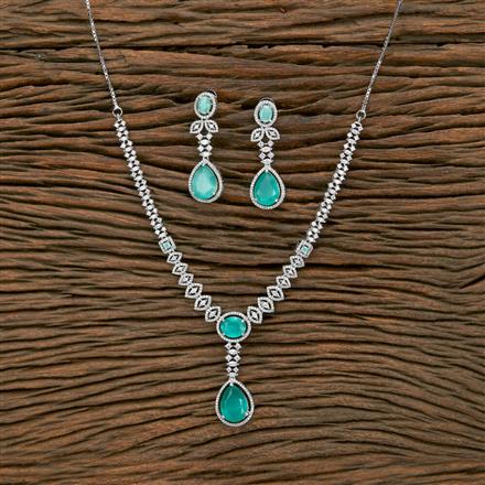 Cubic Zirconia Classic Necklace With Rhodium Plating