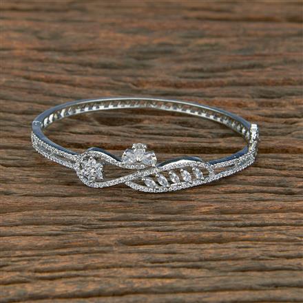 Cubic Zirconia Delicate Kada With 2 Tone Rhodium Plating