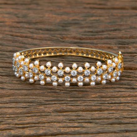 Cubic Zirconia Moti Kada With Black 2 Tone Rhodium Plating